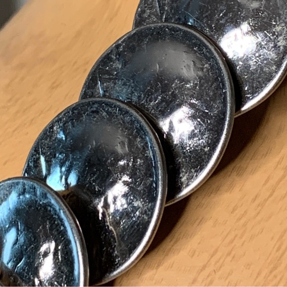 Vintage Belt Stretch Silver-Tone Medallion Cinch Belt Coin Style - Picture 2 of 10